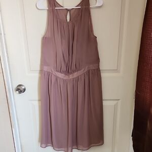 Tevolio Sleeveless Mauve-Pink Chiffon Midi Dress